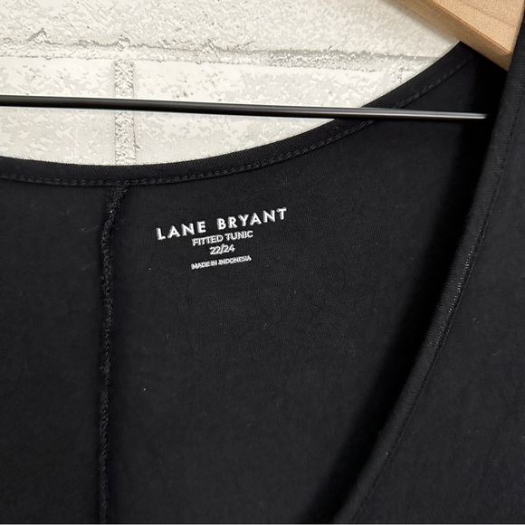 LANE BRYANT Black Short Sleeve Fitted Tunic Tee - Picture 3 of 9